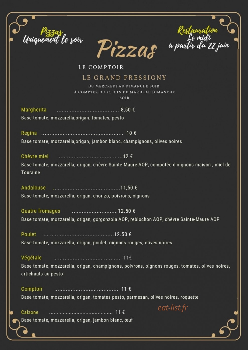 Le comptoir — carte page 1
