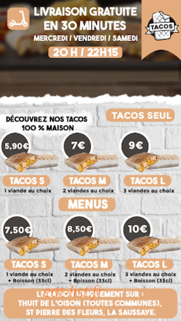 The Tacos 27 — carte page 1