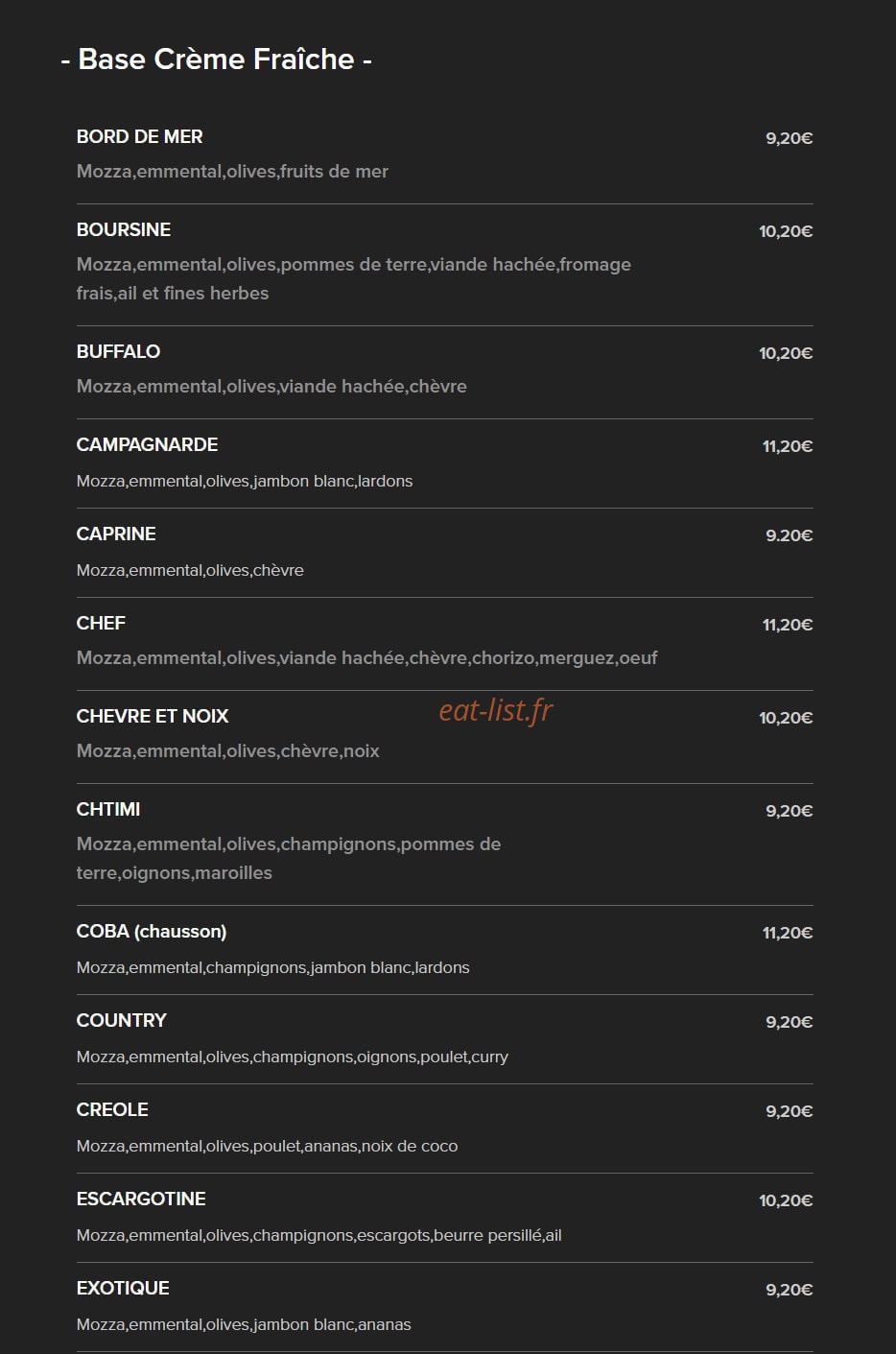 Le Pizzaiolo — carte page 3