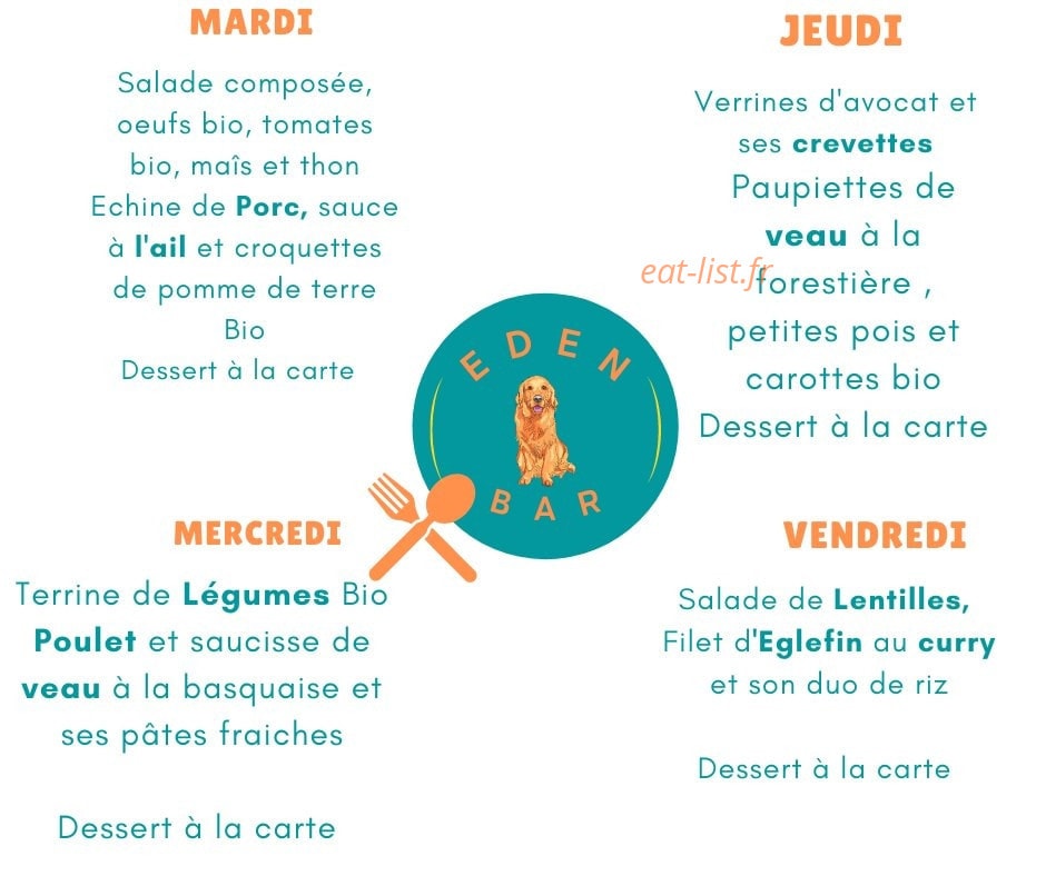 Eden Bar — carte page 1