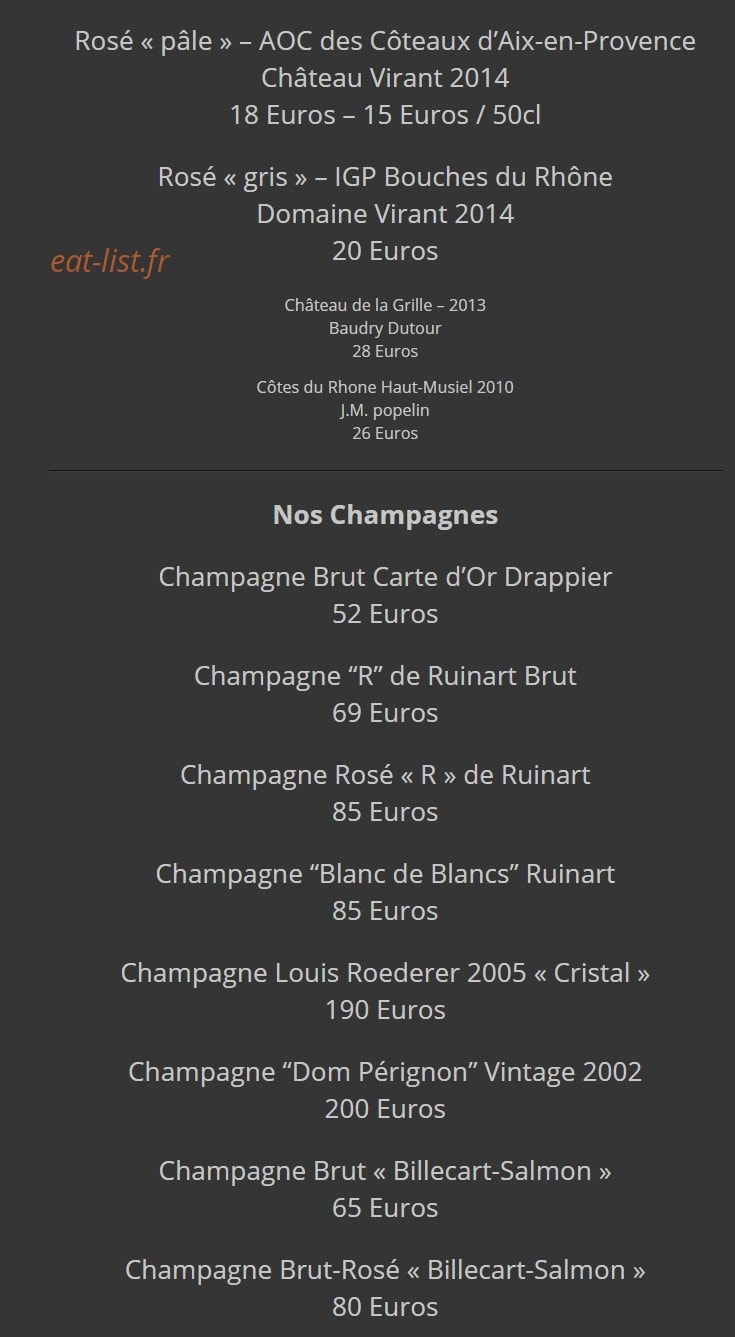 Bistrot de la Bulle — carte page 7