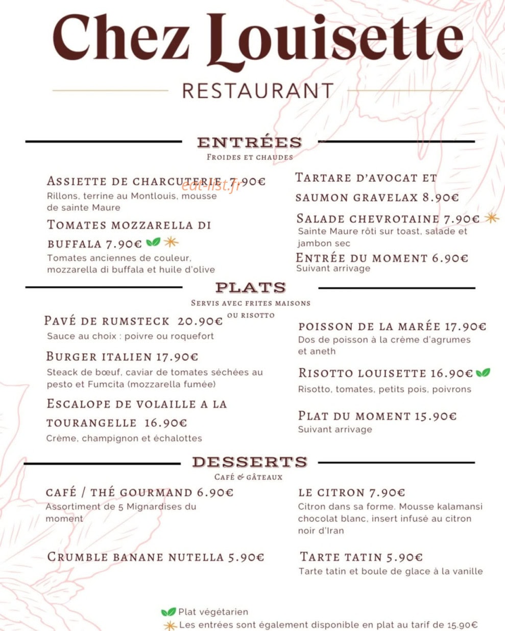 Chez Louisette — carte page 1