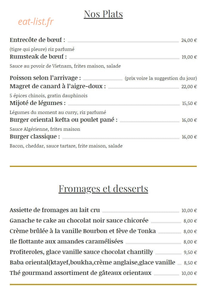 Bistrot l'Amboisie — carte page 2