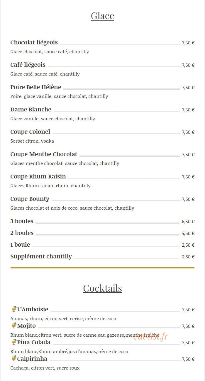 Bistrot l'Amboisie — carte page 3