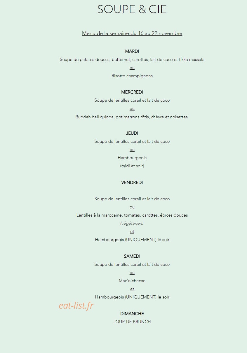 Chantilly & Co — carte page 1