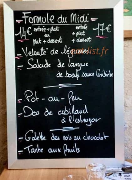 Chez Bruno — carte page 1