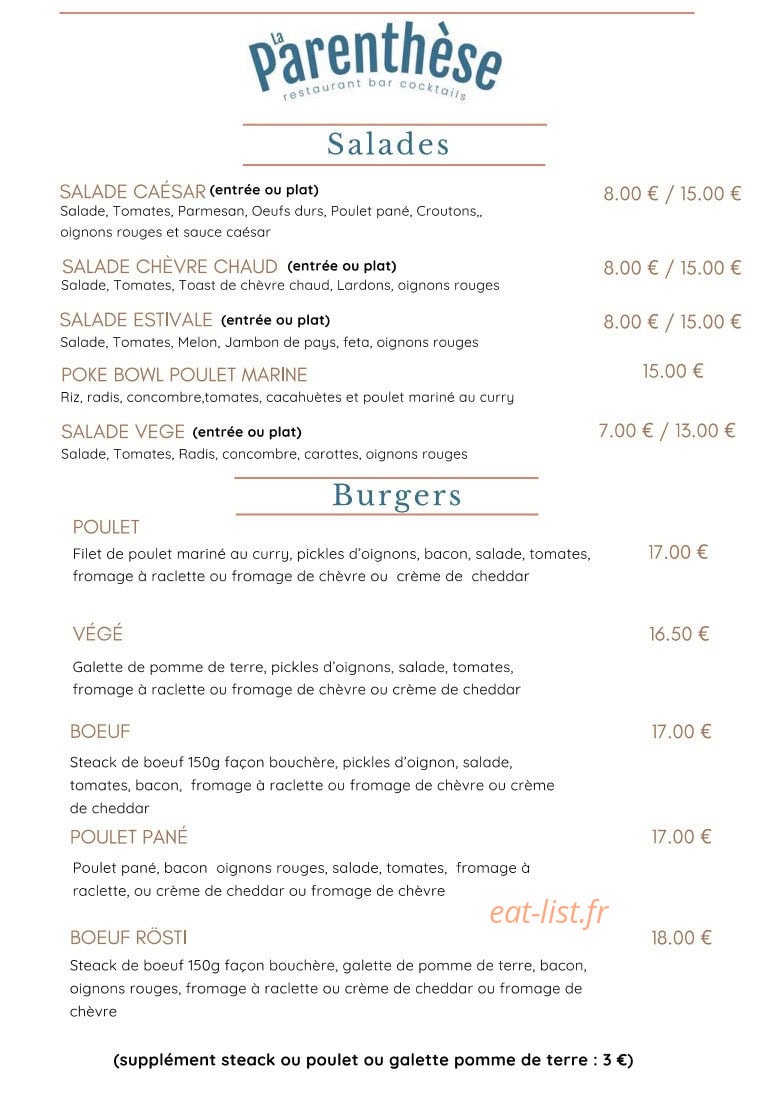La Parenthèse — carte page 1
