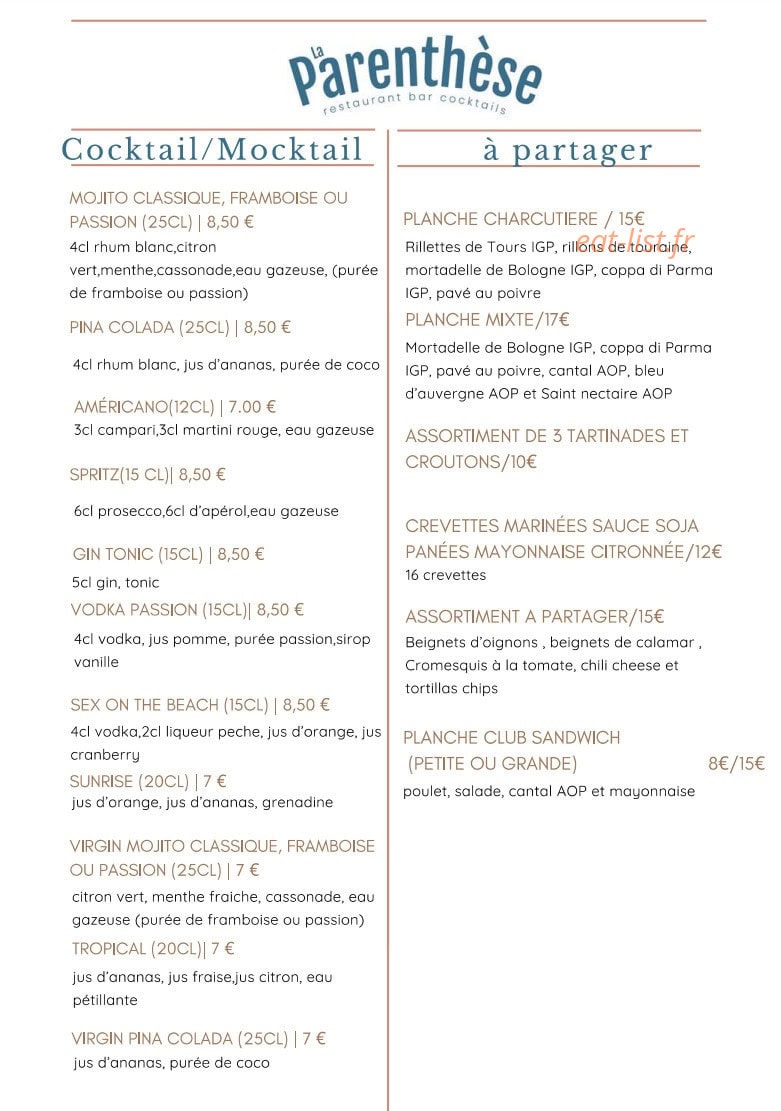 La Parenthèse — carte page 6