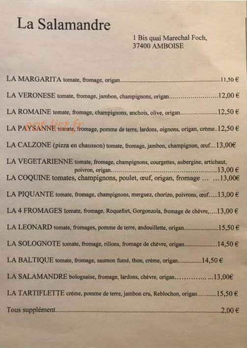 La Salamandre — carte page 1