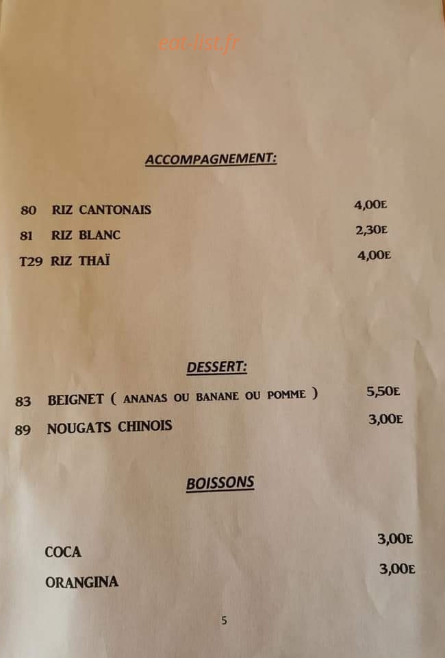 Le Pékin — carte page 5