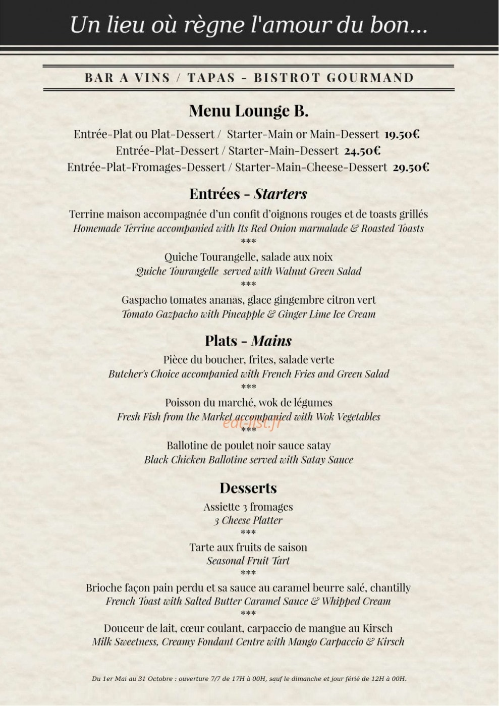 Lounge B. — carte page 5