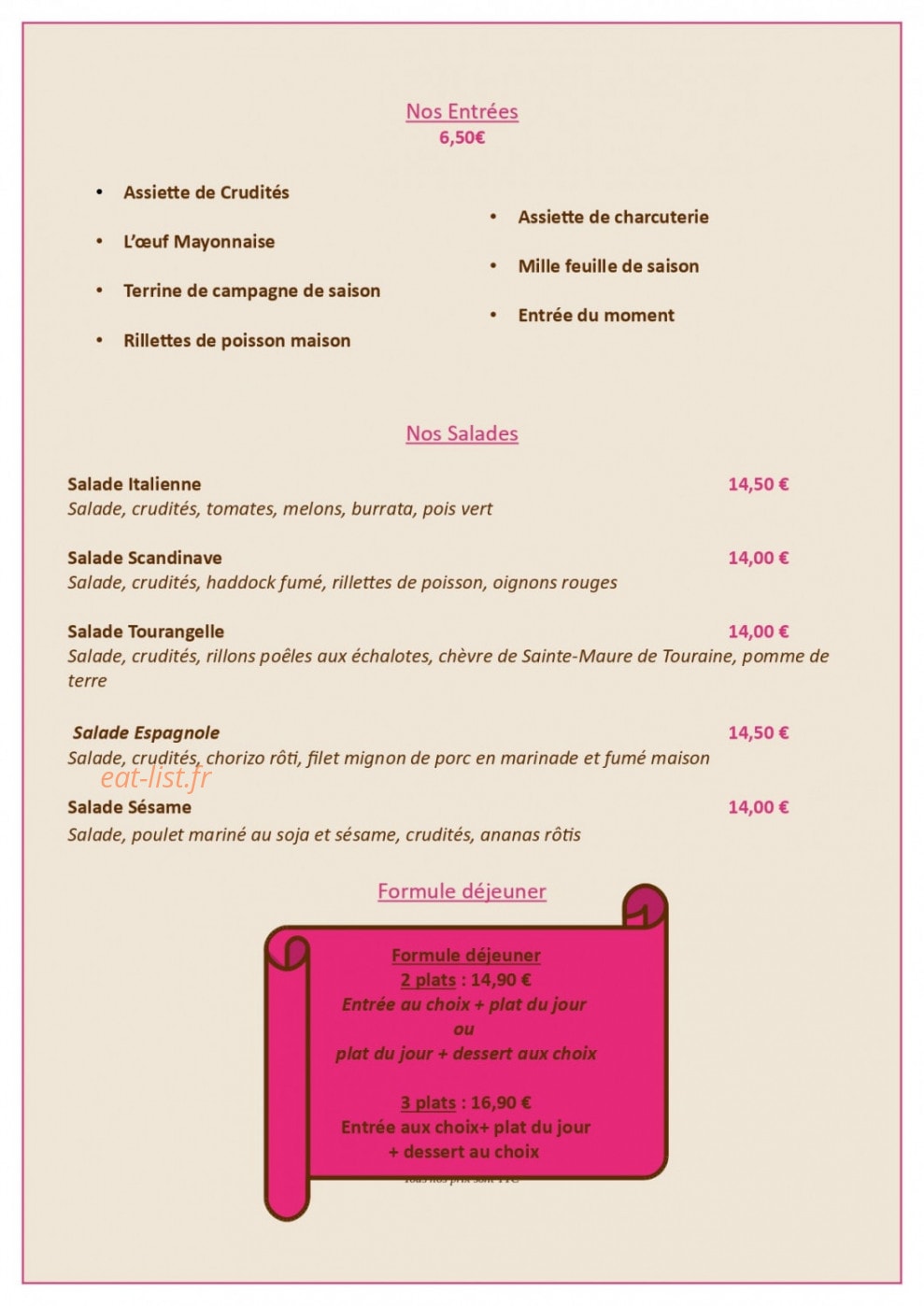 Bar du centre — carte page 2