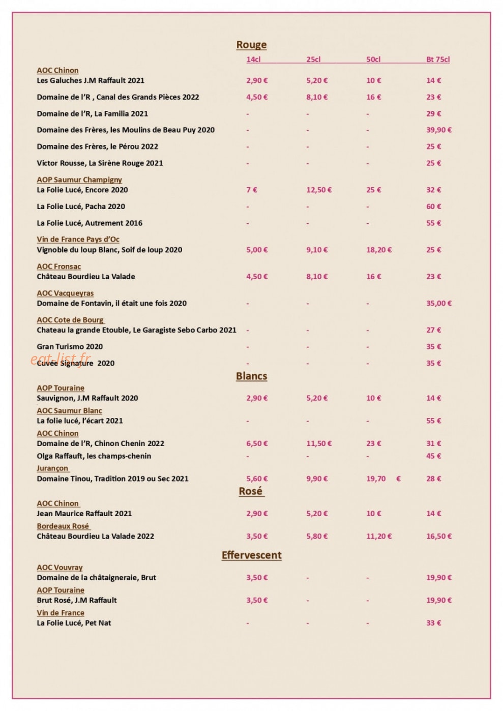 Bar du centre — carte page 5