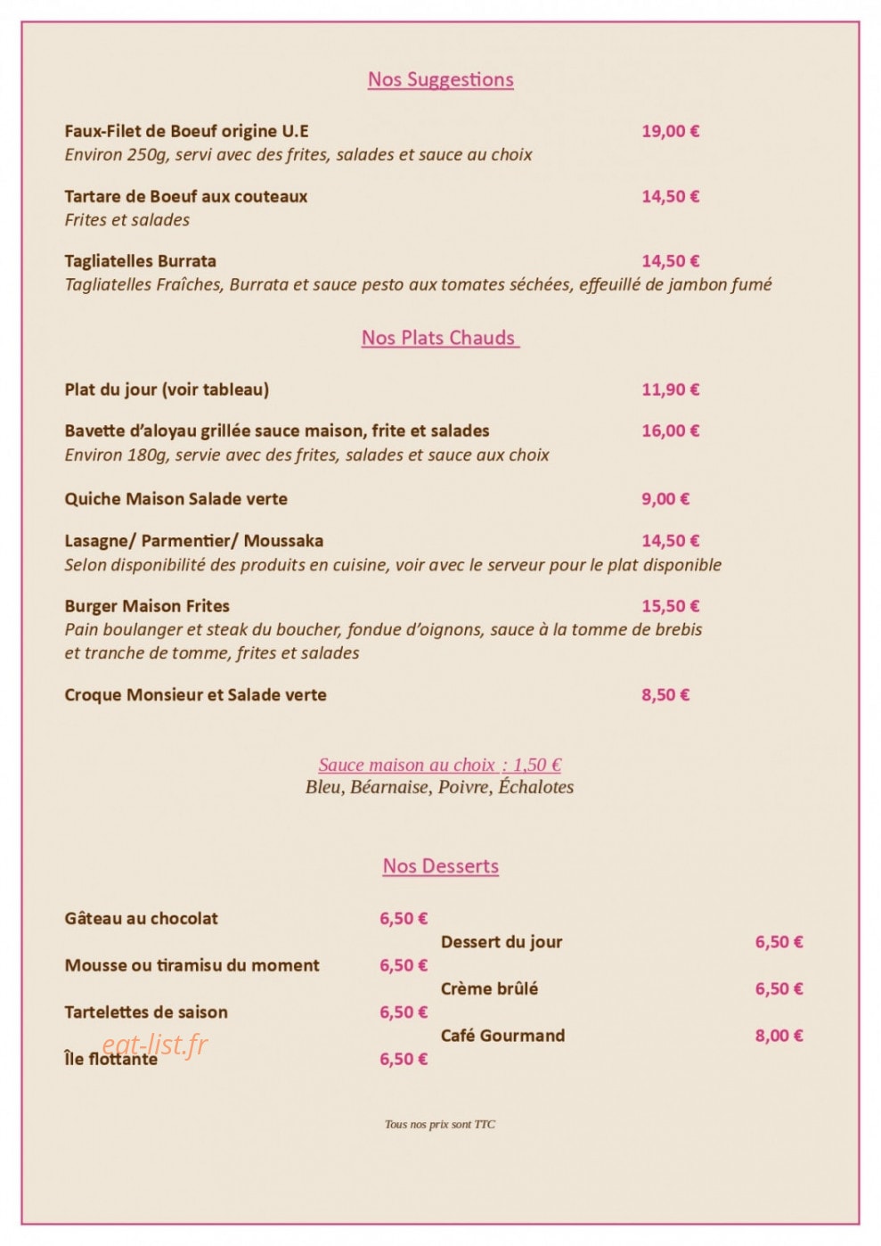 Bar du centre — carte page 3