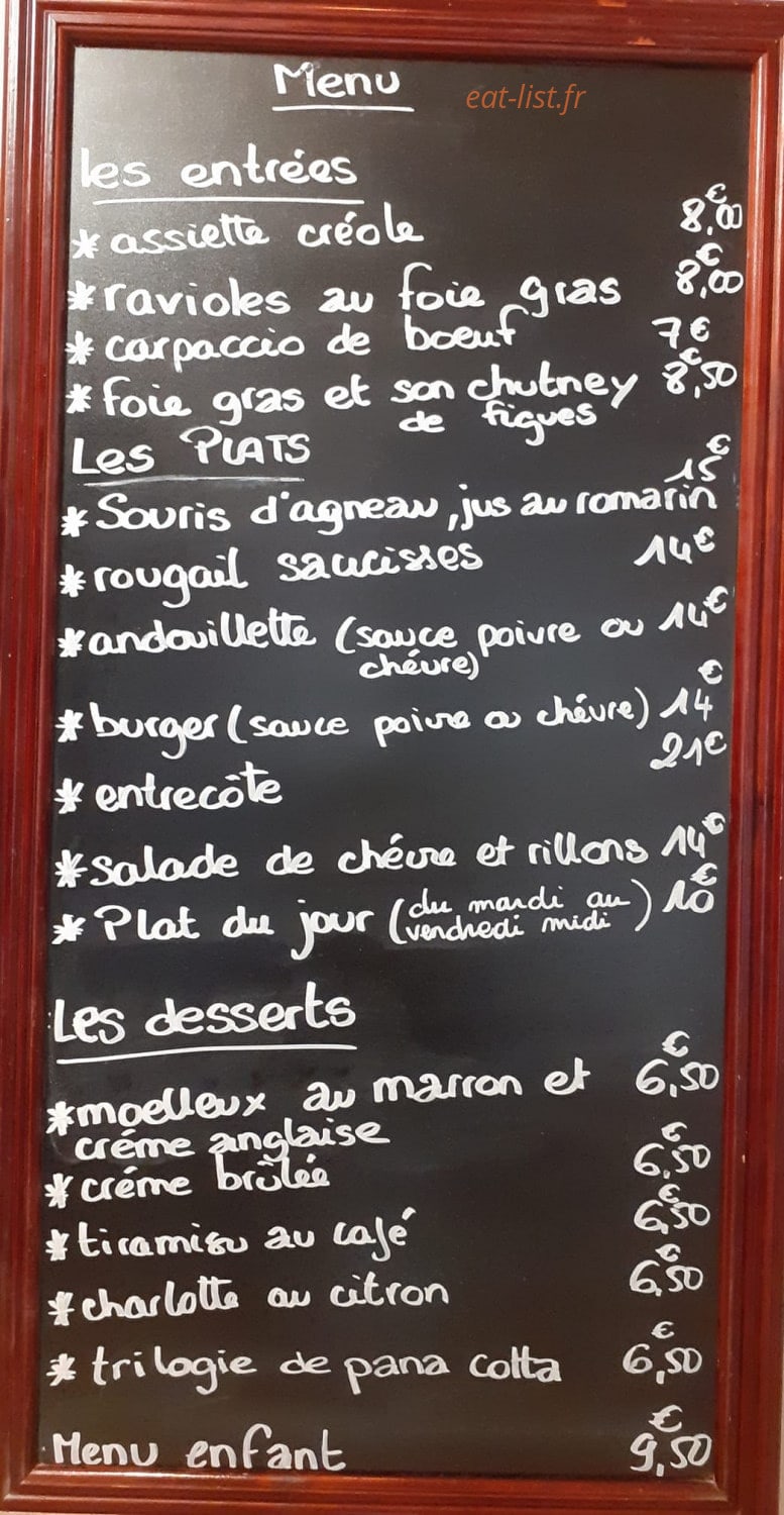 Café de la Ville — carte page 1