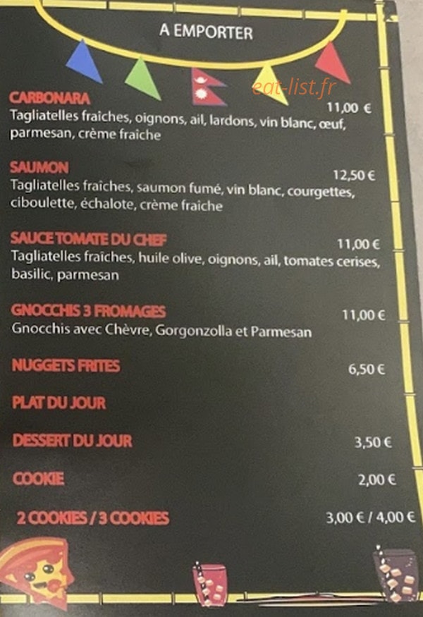 Cookie Pizza — carte page 1