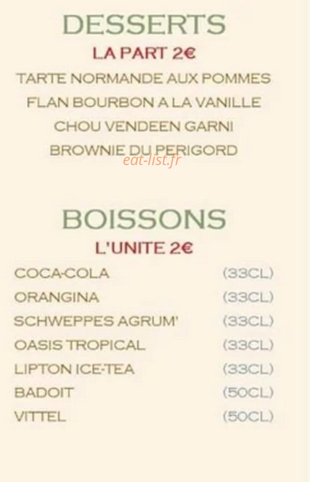 Le Relais Gourmand — carte page 3