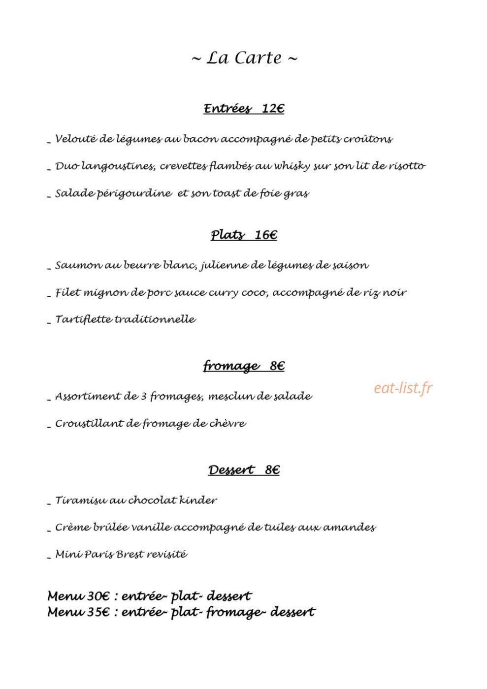 La P'tite Vienne — carte page 2