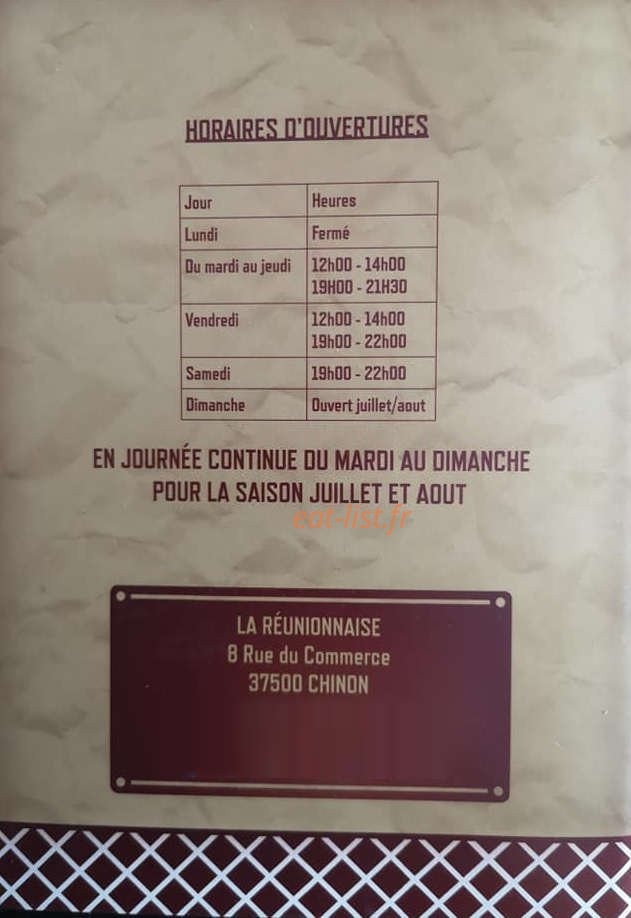 La Réunionnaise — carte page 4