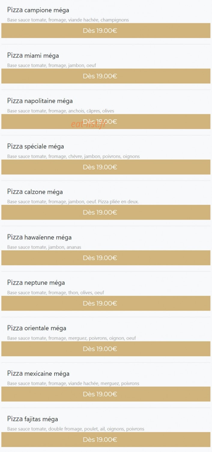 Ola pizza — carte page 14