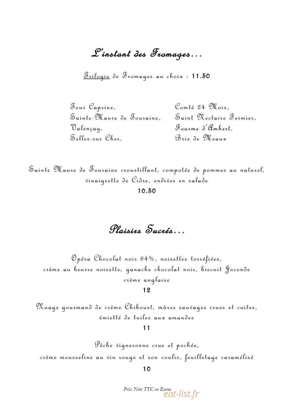 La Table de Marçay — carte page 6