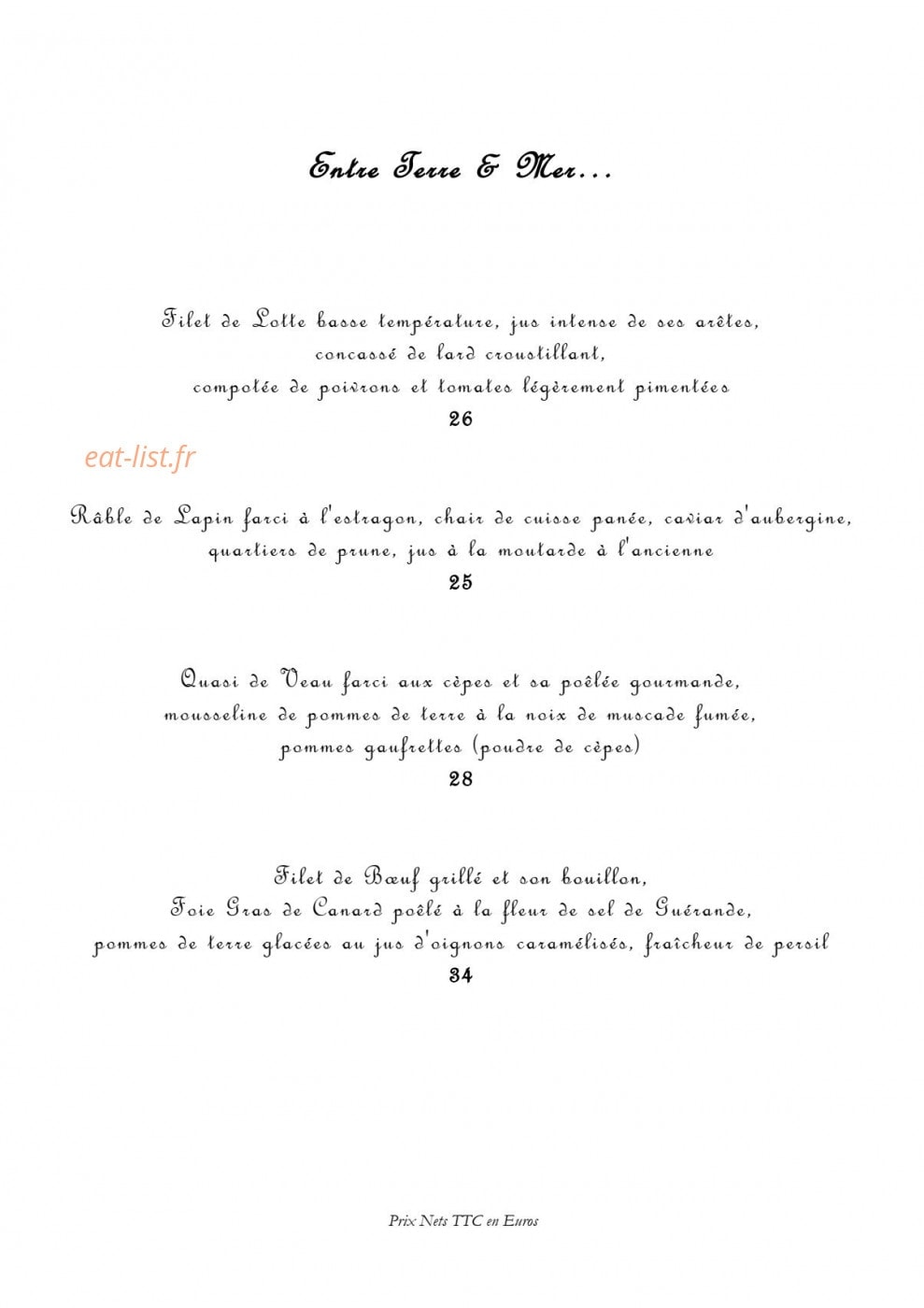 La Table de Marçay — carte page 5