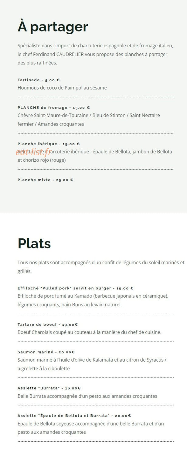 La Burette Guinguette — carte page 1