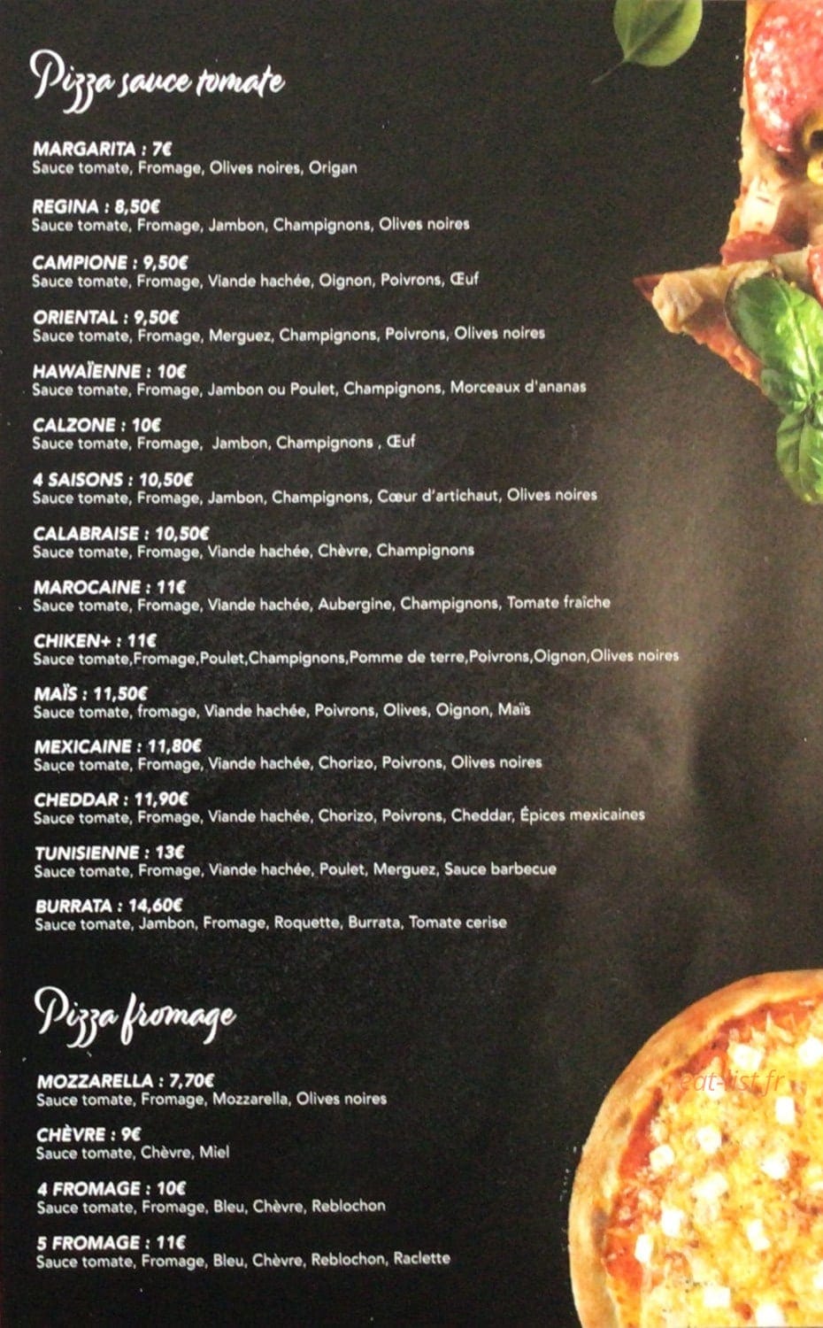 Pizzeria Ajdir — carte page 2
