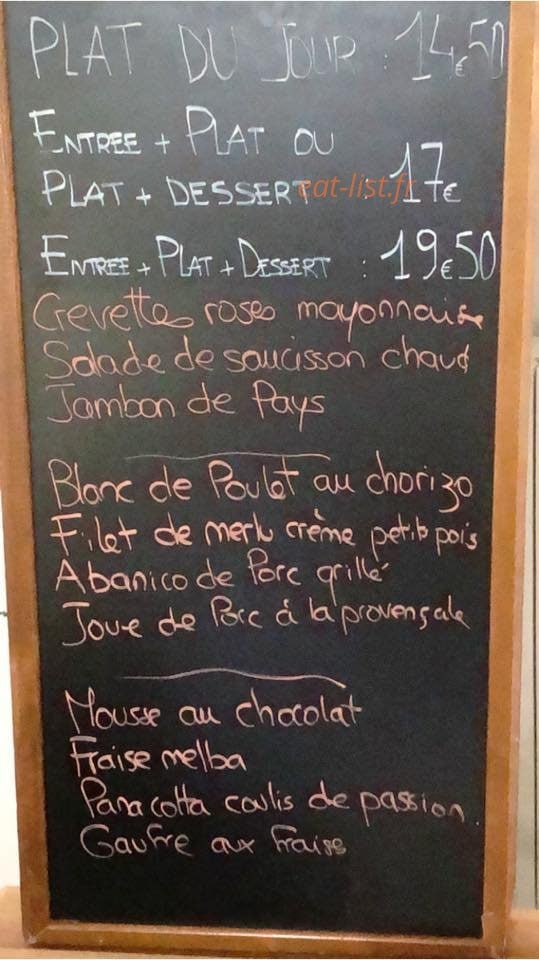 Restaurant du golf de Touraine — carte page 1
