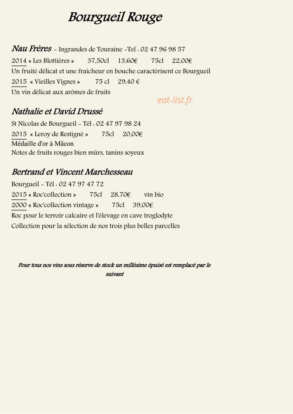 L'etape Gourmande — carte page 6