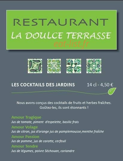 La Doulce Terrasse — carte page 1