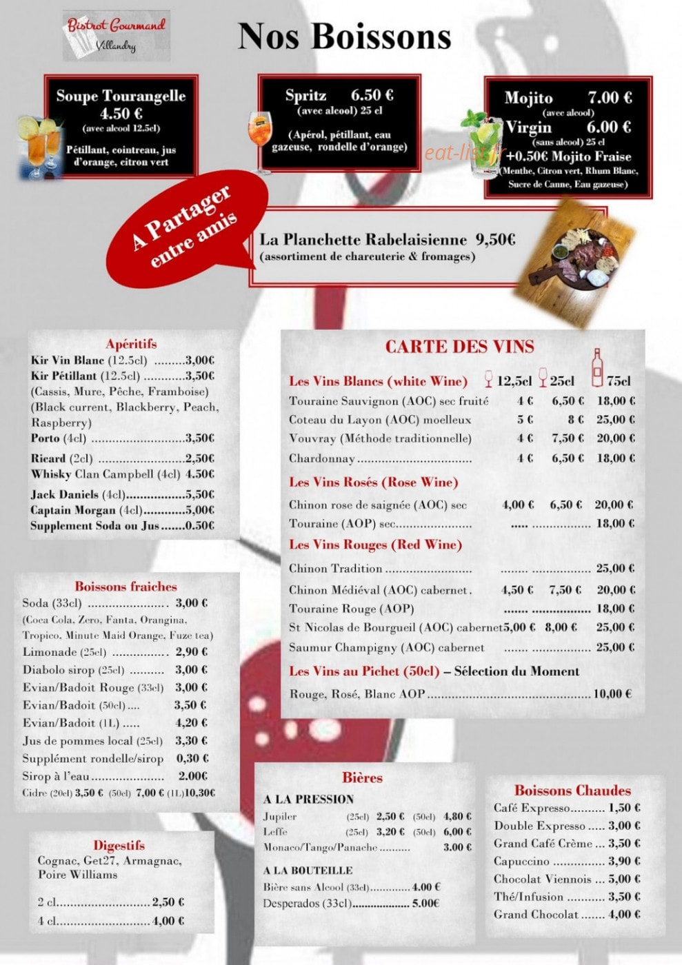 Le Bistrot Gourmand — carte page 2