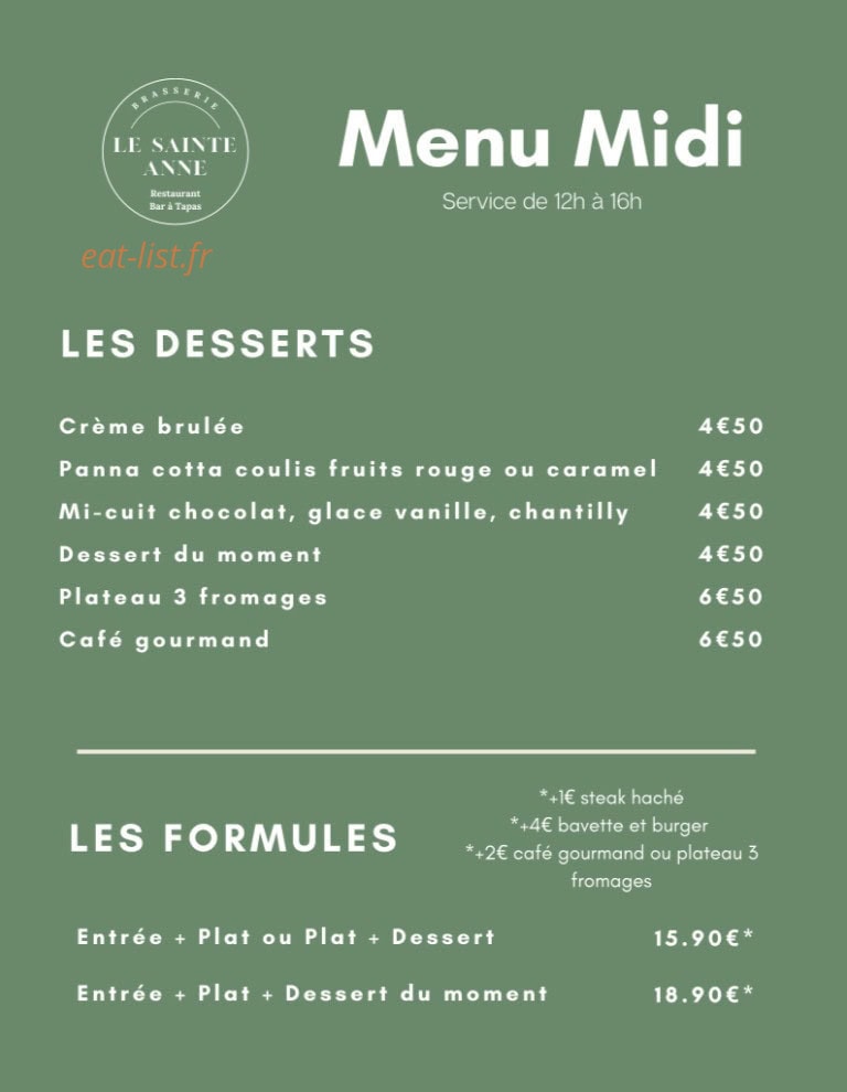 Le Sainte Anne — carte page 2