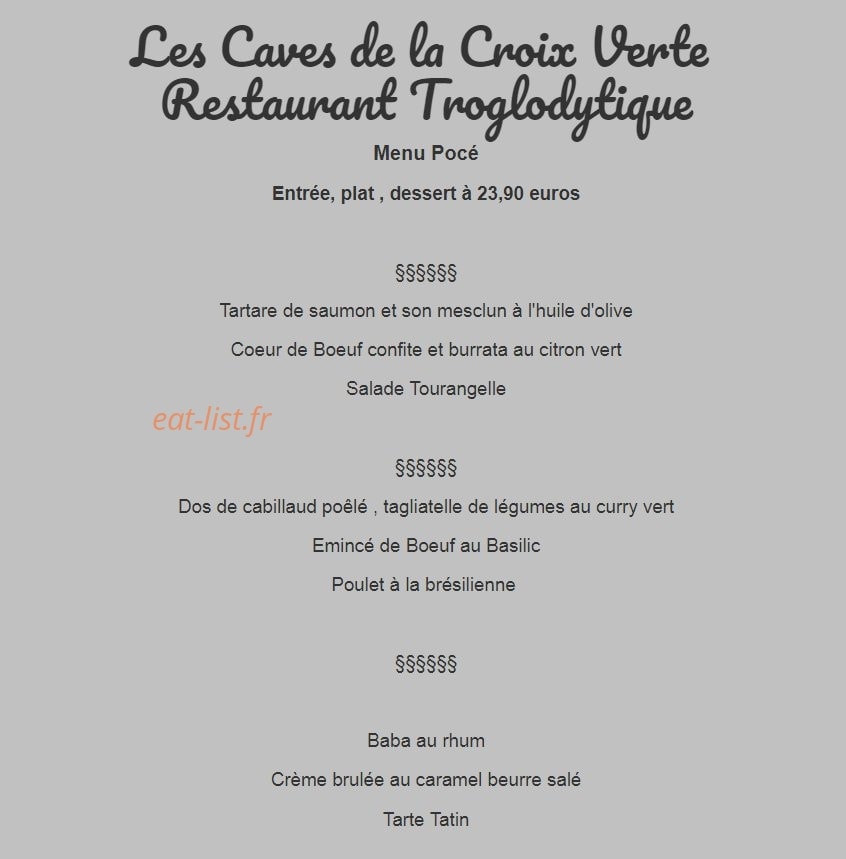 Les Caves de la Croix Verte — carte page 1