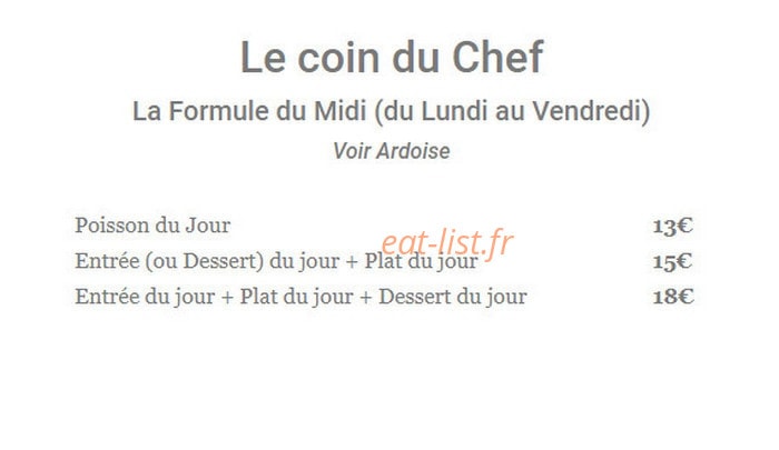 Carte et menu de Maison Suné à Saint Cyr sur Loire — Coin du chef