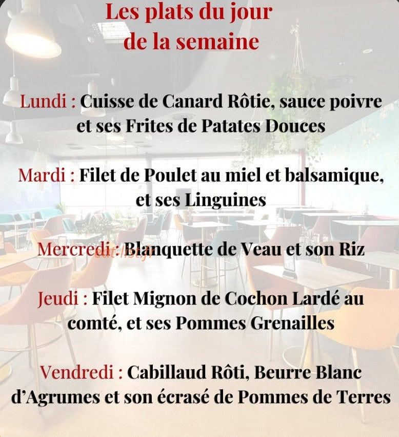 Carte et menu de Ni Brune Ni Blonde à Saint Cyr sur Loire — Les plats du jour de la semaine