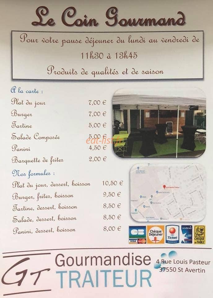 Au Coin Gourmand — carte page 1