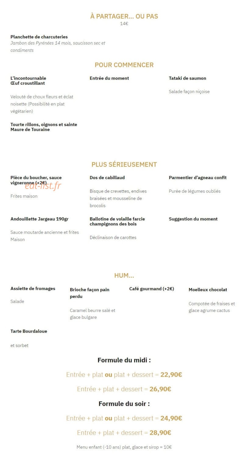 Le tradityonnel — carte page 1
