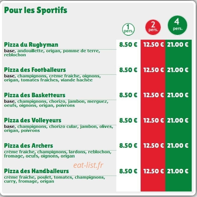 Régal Pizza — carte page 2