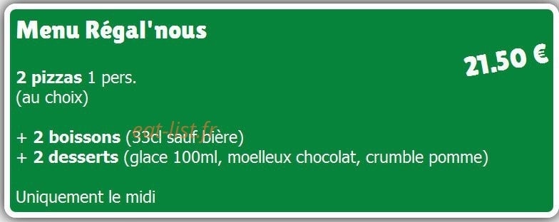 Régal Pizza — carte page 9