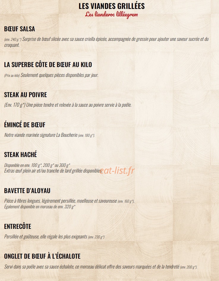 La Boucherie — carte page 3