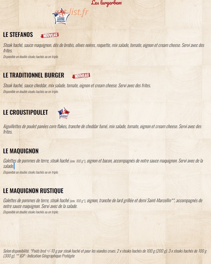 La Boucherie — carte page 6
