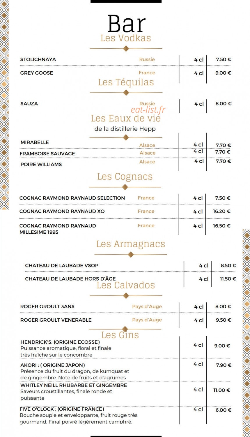La Cour des saveurs — carte page 13