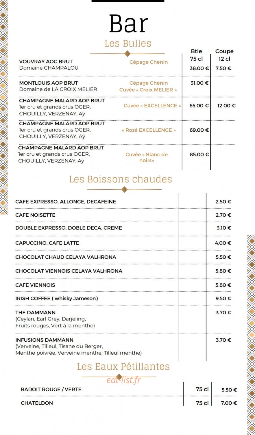 La Cour des saveurs — carte page 8