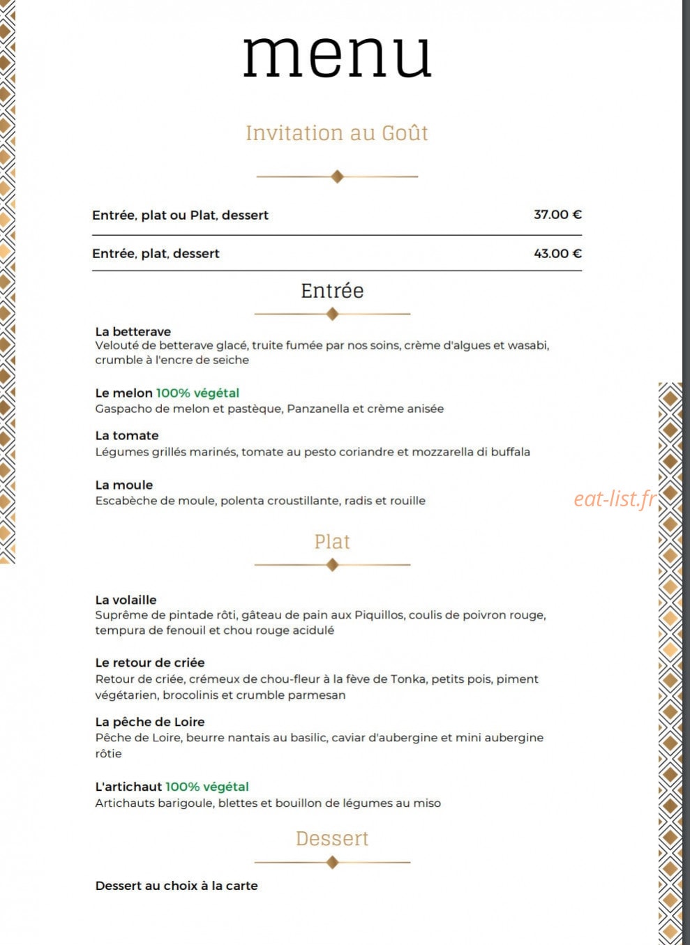 La Cour des saveurs — carte page 5