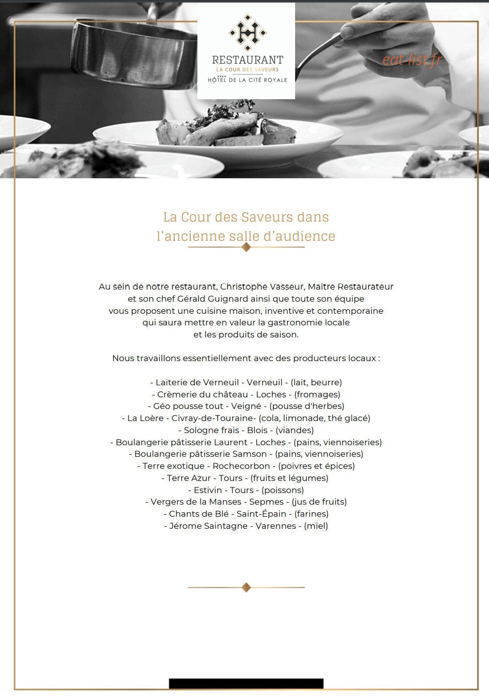 La Cour des saveurs — carte page 7