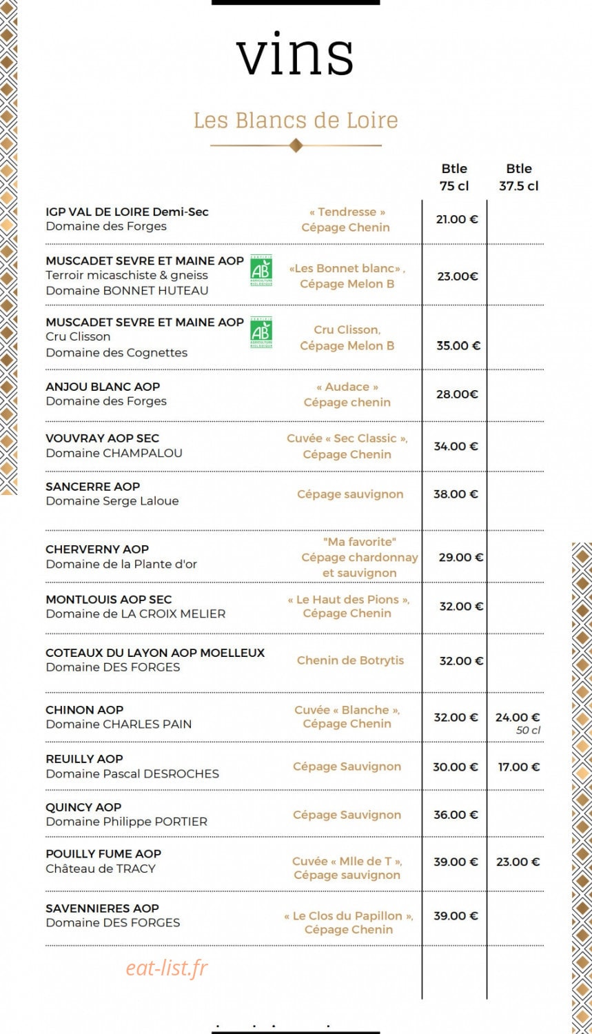La Cour des saveurs — carte page 24