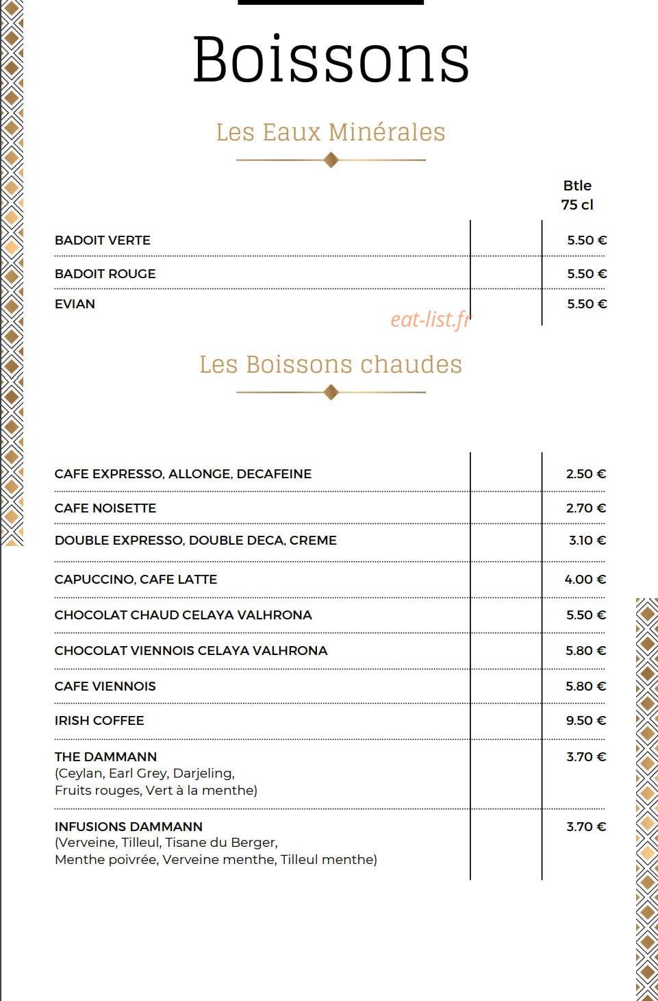 La Cour des saveurs — carte page 17