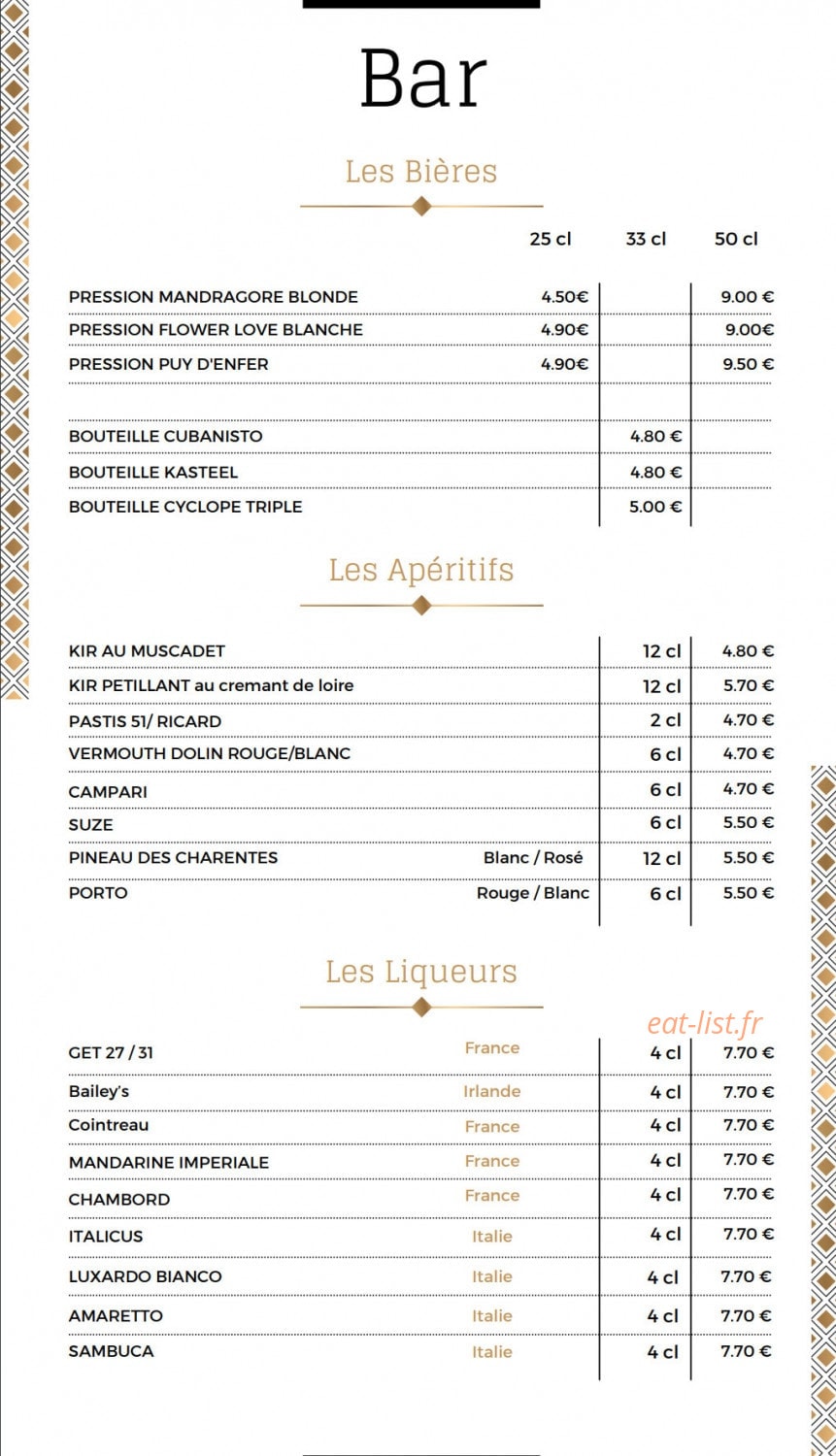 La Cour des saveurs — carte page 15