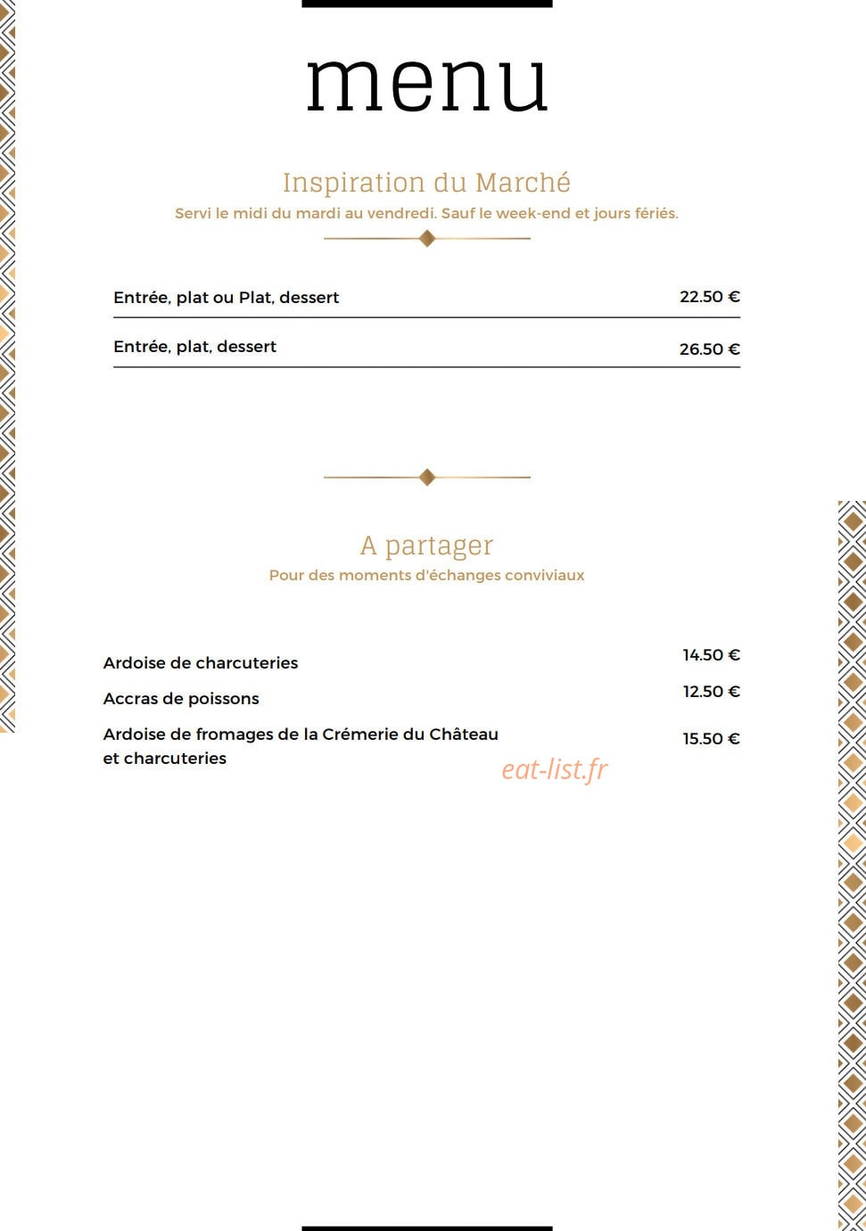 La Cour des saveurs — carte page 6